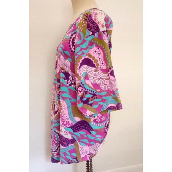 Vintage Design House Smock Shirt  Dress Mod  Asian Inspired Pop Art - Picture 3 of 6